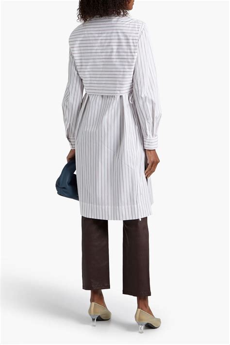 White Layered Striped Cotton Poplin Shirt Dress Rosetta Getty The Outnet