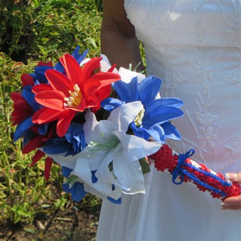 Red White Blue Bouquet Patriotic Wedding Military Wedding