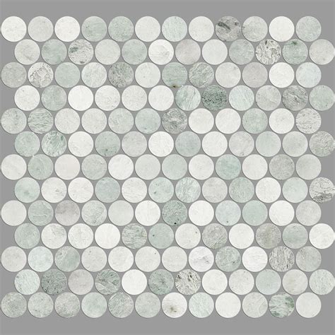 Arte Green Marble Penny Round Mosaic Ballarat Tiles