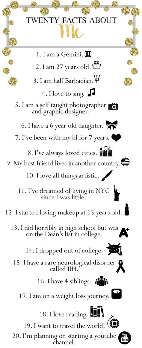 20 Facts About Me Thinking Dreaming Living