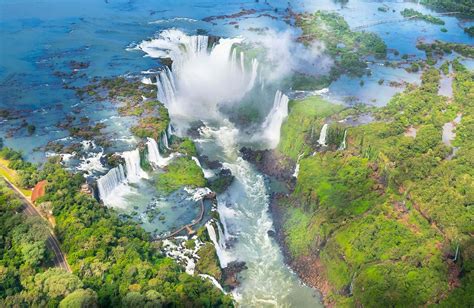 Iguazu Falls Is Located Between The Border Of Argentina And Brazil
