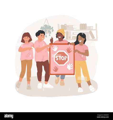 Anti Bullying Day Isolated Cartoon Vector Illustration Class Wearing