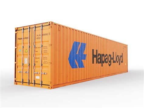 40 Feet High Cube Hapag Lloyd Shipping Container 3d Model Cgtrader