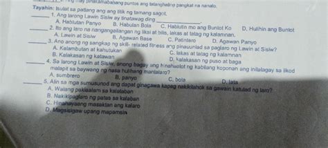 Isulat Sa Patlang Ang Titik Ng Tamang Sagot Brainlyph