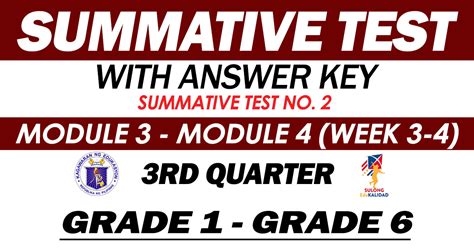 Summative Test No With Answer Key Quarter Modules Guro Tayo Grade Nd Quarter Tests