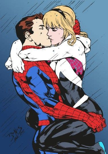 Spider Man And Spider Gwen Kiss Spiderman El Sorprendente Hombre