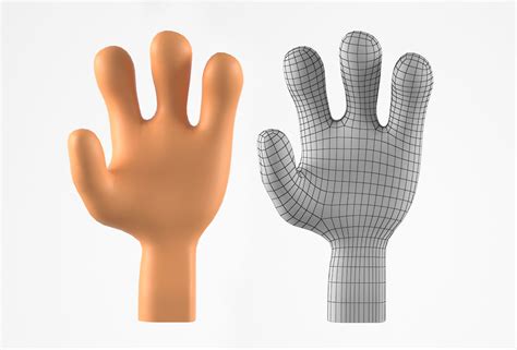 Stylized Hand For A Cartoon Character 3d Model Low Poly
