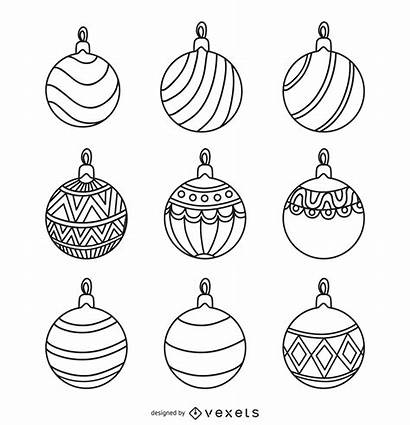 Ornament Christmas Outlines Round Ornaments Vexels Vector