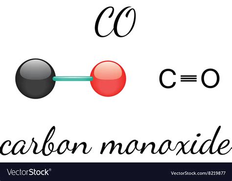 Co Carbon Monoxide Molecule Royalty Free Vector Image
