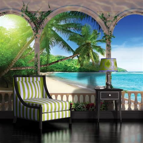Buy Arches Paradise Beach View Wallpaper Mural In Cheap Price On