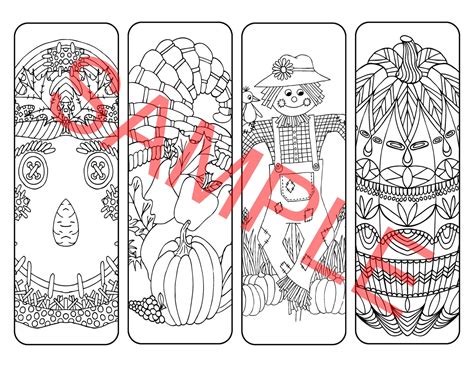 Colour Your Own Bookmarks Fall Theme Set 1 Etsy