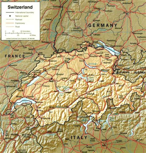 • natuurkundige landkaart van zwitserland. Kaart van Zwitserland in hoge resolutie voor download ...