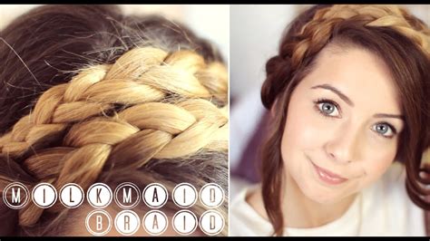 See more ideas about youtube hair tutorials, clip in hair extensions, latest hairstyles. How To: MilkMaid Braid Up-do | Zoella - YouTube