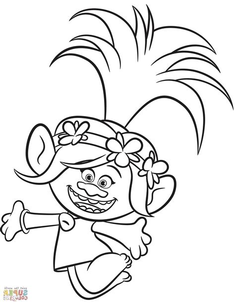 Want to know our favorite part of the movie trolls? Poppy the Troll Coloring Page - BubaKids.com