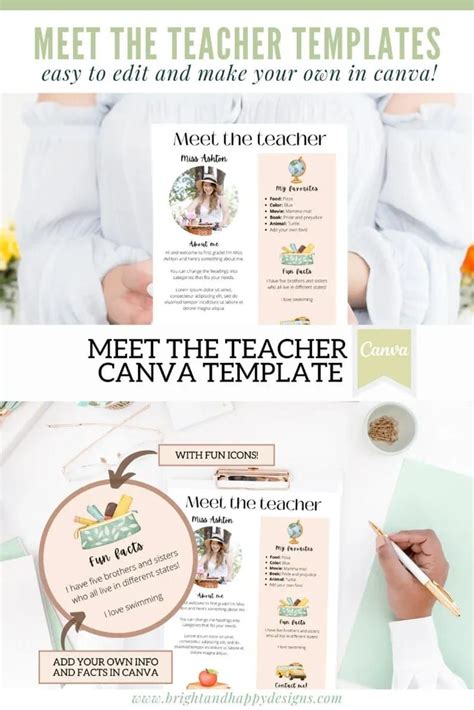 Make Back To Babe Easy With This Editable Meet The Teacher Template That You Can Edit In Canva