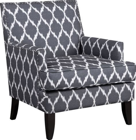 Aubinwood Gray Pattern Accent Chair Pattern Accent Chair Blue Accent