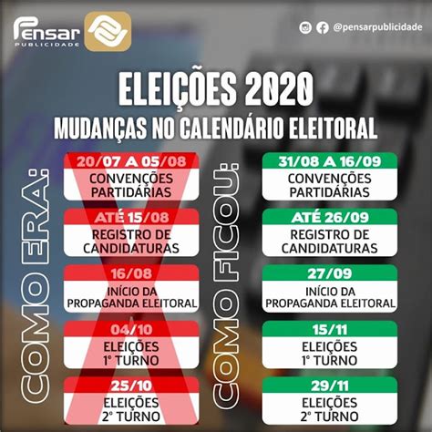 JustiÇa Eleitoral Divulga O Novo CalendÁrio Das EleiÇÕes De 2020