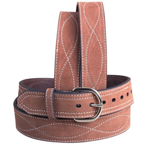 40 G Bar D 15 Suede Leather Mens Cowboy Stitched Belt W Harness