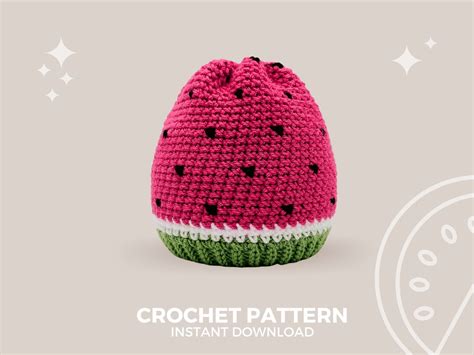 Watermelon Crochet Hat Pattern With Bonus Brim And Earflap Etsy