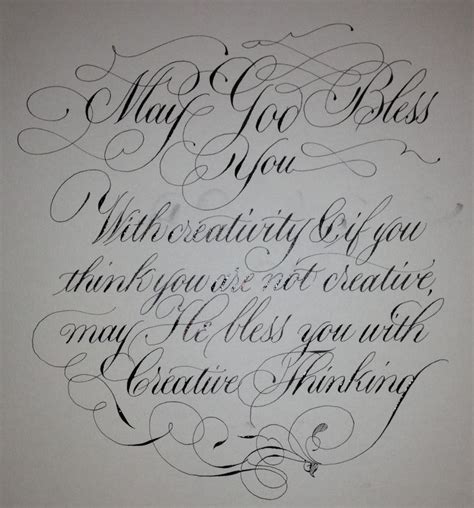 Blessing For Today Flourished Copperplate With Some 19th Century