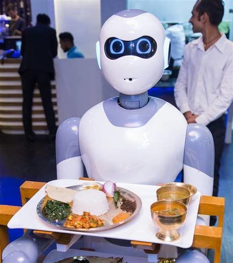 Robot Waiters At Your Service At Naulo Restaurant Robot Restaurant