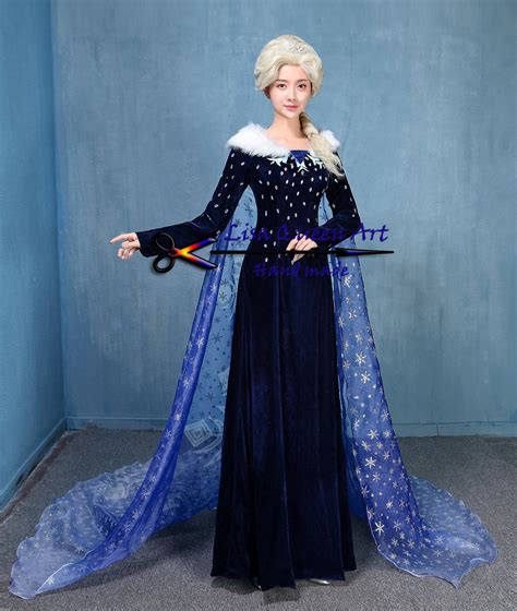 Frozen Elsa Queen Cosplay Costume Adult Frozen Elsa Cosplay Etsy
