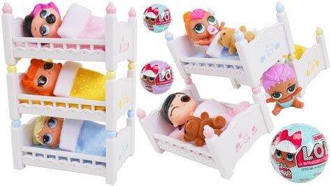 lol surprise dolls lil sisters triple bunk beds youtube