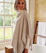 gris colombe | Poncho à boutons - Femme - Cachemire & Mérinos | Woolover FR