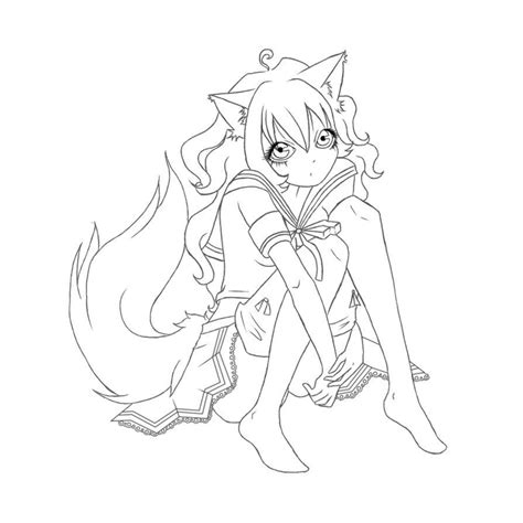 Anime Fox Girl Coloring Pages Cute Coloring Pages Fox