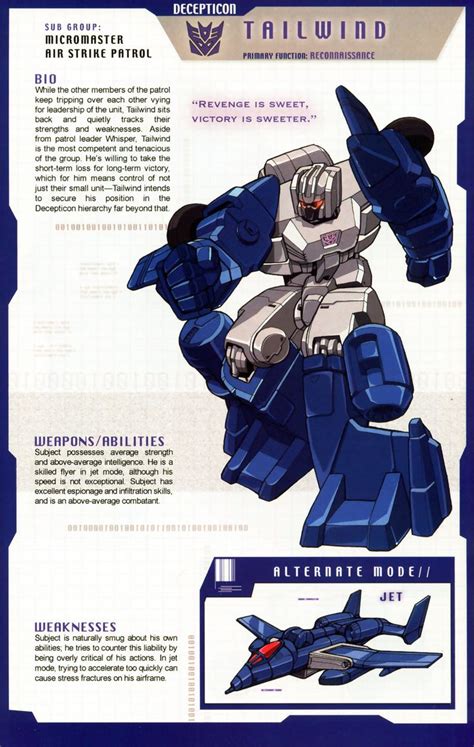 Decepticon Tailwind Bio Transformers Characters Transformers