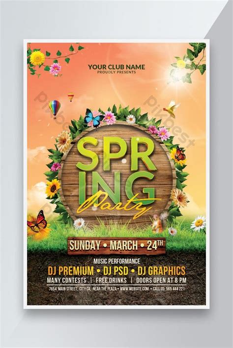Spring Party Flyer Template Psd Free Download Pikbest