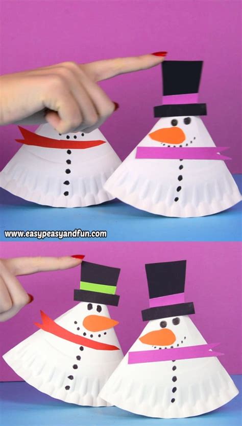 Rocking Paper Plate Snowman Video Video Snowman Crafts Winter