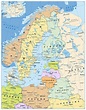 Mapa Político E Administrativo Do Vetor De Europa Do Norte Com Beiras ...