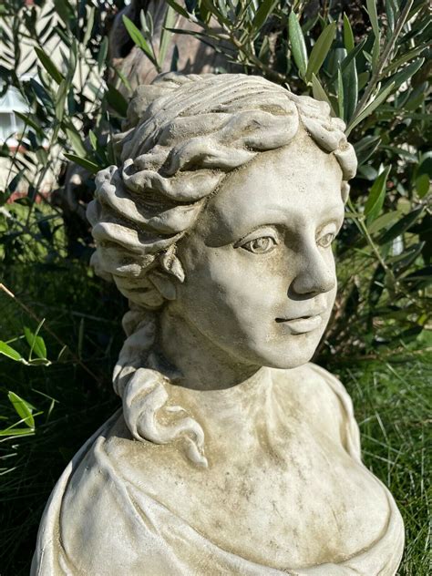 French Maid Bust Statue Reconstituted Stone Classic Concrete Garden