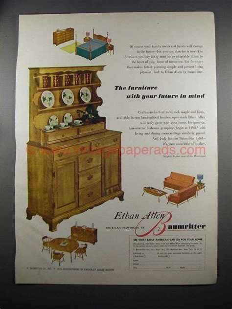 Jul 01, 2021 · this file photo from jan. 1953 Ethan Allen Baumritter Furniture Ad