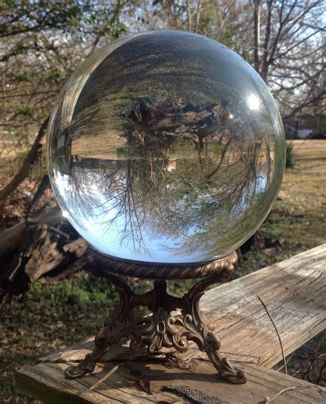 Large Clear Crystal Ball With Stand 8 Diameter Ebay Crystal Ball