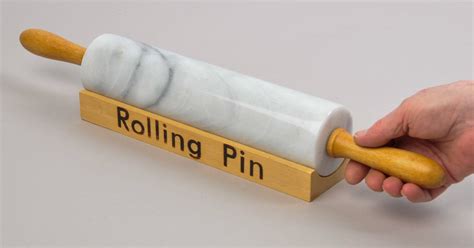 Gourmet Pastry Marble Rolling Pin With Wooden Cradle Heavy Duty From