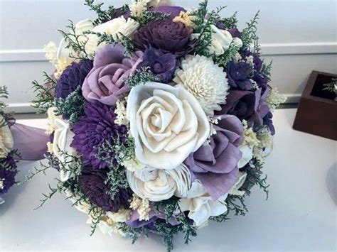 purple eggplant and lavender wedding bouquet sola flowers customize colors alternati