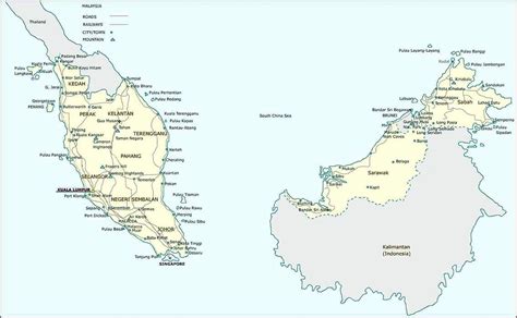 Malaysia City Map Malaysia Cities Map South Eastern Asia Asia