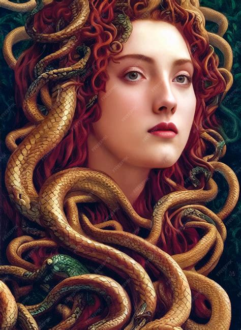 Premium Ai Image Portrait Of Medusa Gorgon Beautiful Woman Ancient