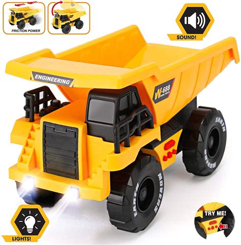 Big Construction Dump Truck Kids Gold Toy Toy Vehicle With 4 Button