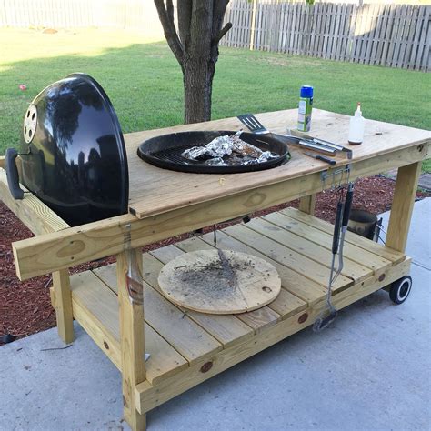 Diy Weber Grill Table Kettle Plans Charcoal Build Folding For Q A Bbq Cart Youtube Portable