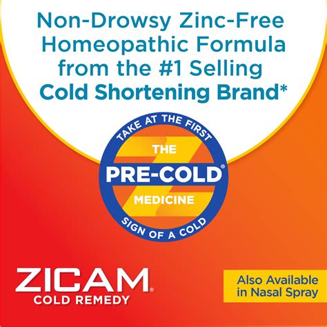 Zicam Cold Remedy Cold Shortening Medicated Nasal Swabs Zinc Free 20 Count