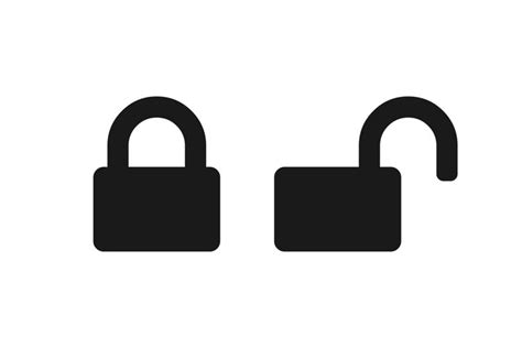 Lock And Unlock Vector Icon Set Lock Symbol Isolated
