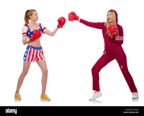 Two Women Boxing Gloves Cut Out Stock Images And Pictures Alamy