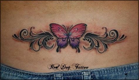 Colorful Butterfly Tattoo Design For Lower Back Colorful Butterfly Tattoo Butterfly Tattoo
