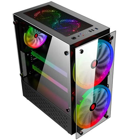 Rgb Computer Case Double Side Tempered Glass Panels Atx Gaming Water