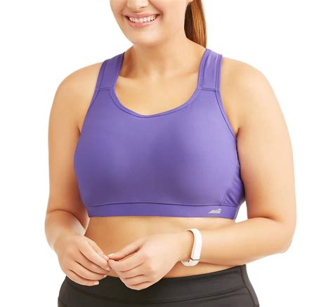 Womens Plus Size Active High Impact Sports Bra With Cushioned Straps
