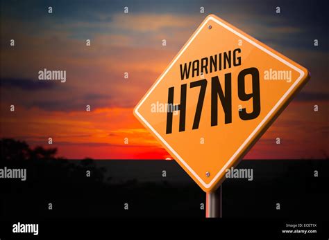 H7n9 On Warning Road Sign Stock Photo Alamy
