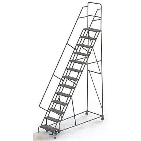 Tri Arc Rolling Ladder 130 In Platform Ht 10 In Platform Dp 24 In